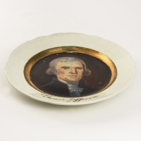 Thomas Jefferson.  Miniatura portretowa. Fajans.